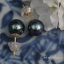 Brilliant Blue Freshwater Pearl Gold Post Earrings - OutOfAsia